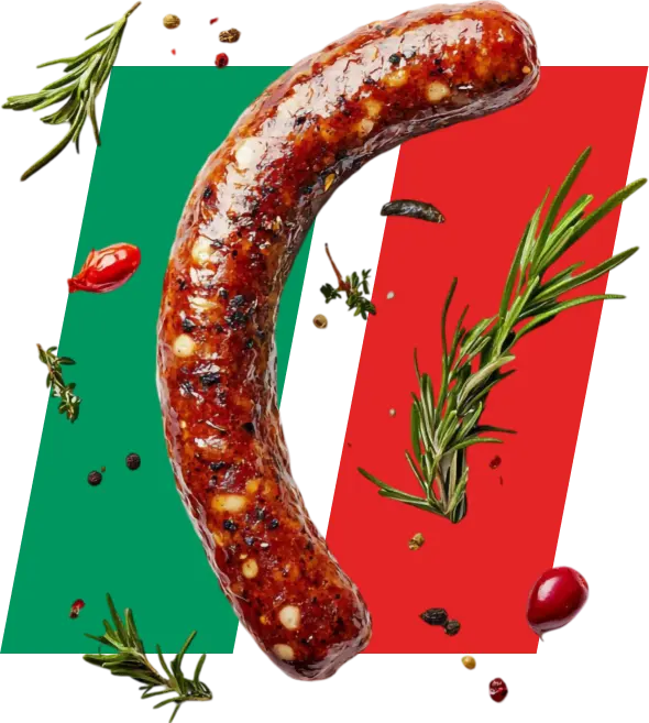 Handcrafted sausage with herbs
