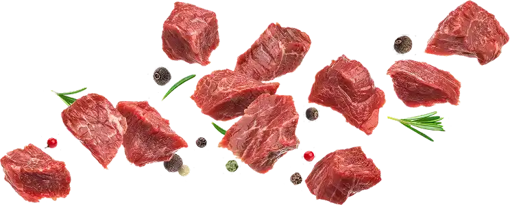 Cortes de carne entera con especias
